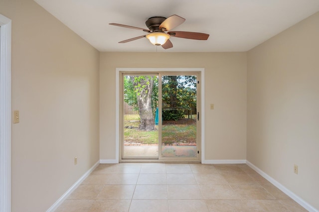 11 Birch Ave, Shalimar, FL 32579 - empty room featuring light tile patterned flooring, ceiling fan, and baseboards