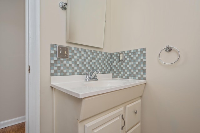 11 Birch Ave, Shalimar, FL 32579 - bathroom featuring vanity and decorative backsplash