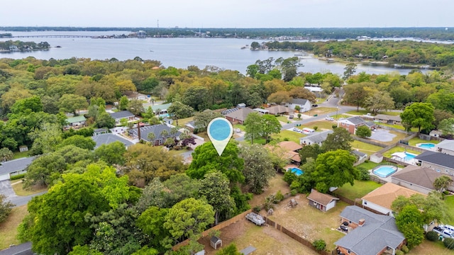 11 Birch Ave, Shalimar, FL 32579 - drone / aerial view featuring a residential view and a water view