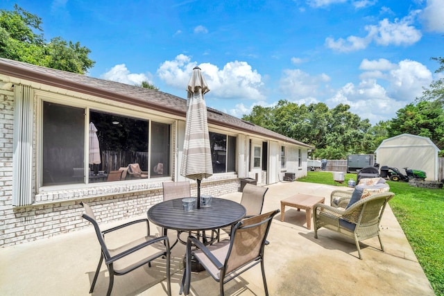 2542 Edgewood Dr, Navarre, FL 32566 - view of patio / terrace featuring a storage unit