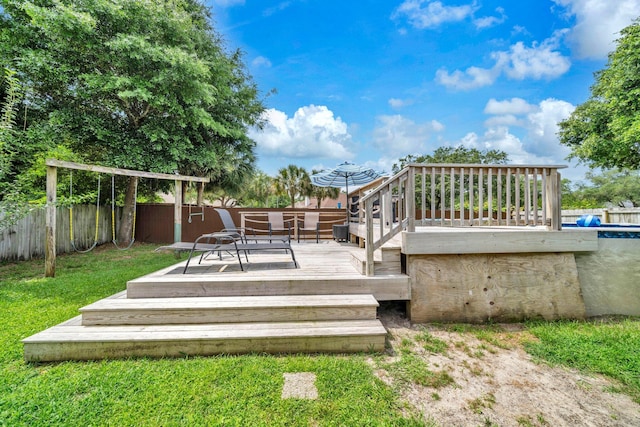 2542 Edgewood Dr, Navarre, FL 32566 - view of wooden terrace
