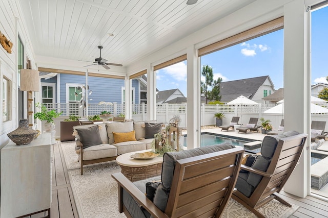 10 Basal St, Inlet Beach, FL 32461 - sunroom featuring healthy amount of natural light, wood finished floors, and wooden ceiling