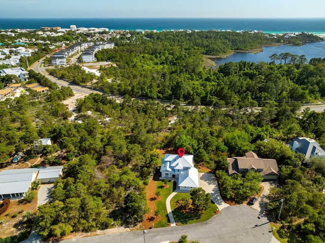 79 Blue Coral Dr W, Santa Rosa Beach, FL 32459 - drone / aerial view of a large body of water and a heavily wooded area