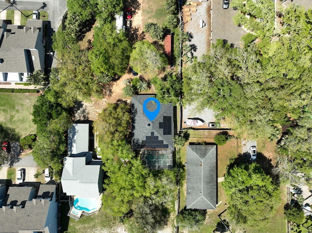 drone / aerial view with a residential view