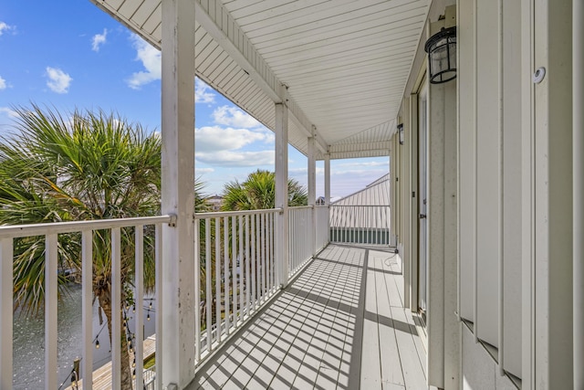 balcony with a water view
