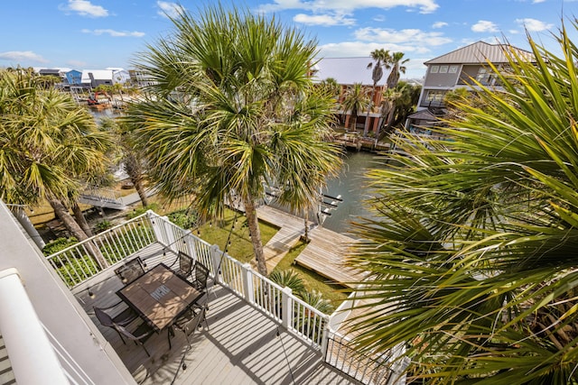 balcony with a water view