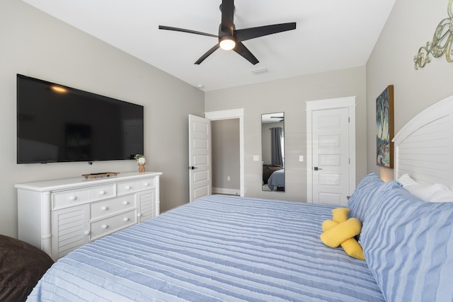 bedroom with ceiling fan