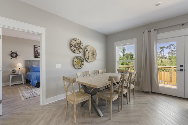 dining area with baseboards
