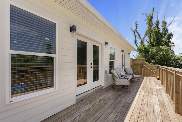 deck with french doors