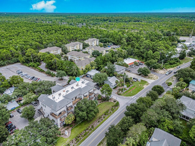 bird's eye view with a forest view