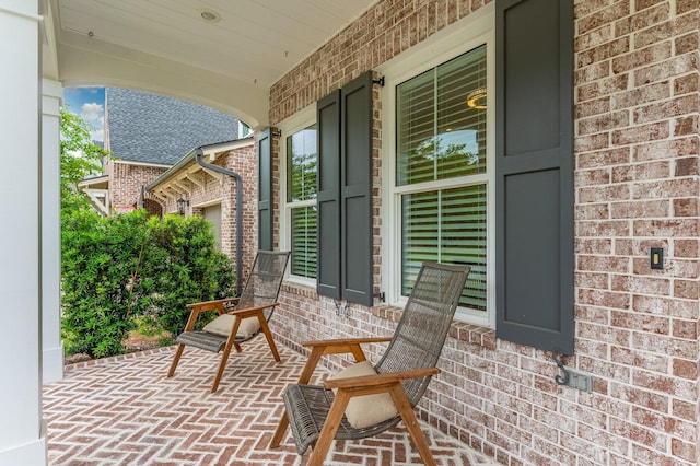 view of patio featuring covered porch
