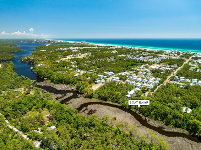aerial view of a large body of water