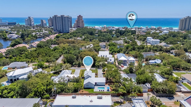 65 Horseshoe Cir, Miramar Beach, FL 32550 - aerial view with a water view and a city view