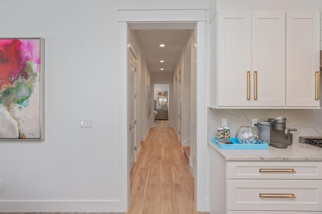65 Horseshoe Cir, Miramar Beach, FL 32550 - hall with recessed lighting, baseboards, and light wood-style floors