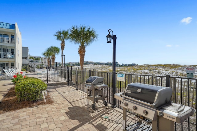 view of patio / terrace with a grill
