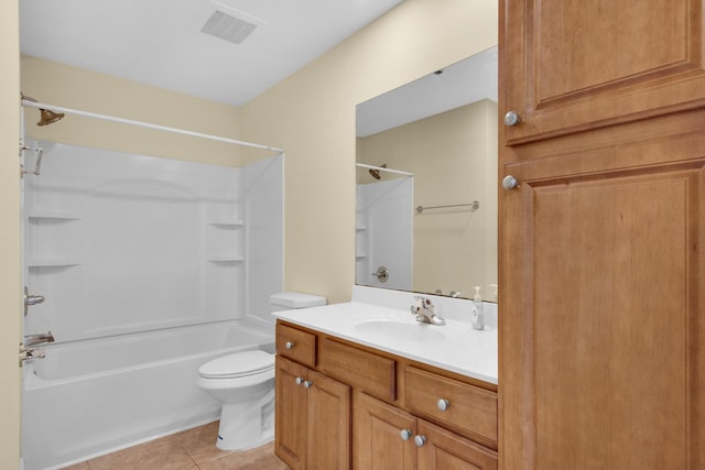 113 SE Brooks St Unit 201, Fort Walton Beach, FL 32548 - full bath with vanity, toilet, tile patterned floors, bathing tub / shower combination, and visible vents