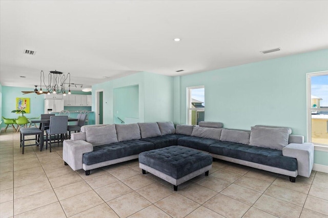 8054 Gulf Blvd, Navarre, FL 32566 - living room with visible vents and light tile patterned flooring