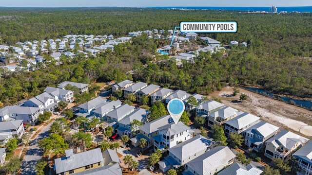 50 Cinnamon Fern Ln, Santa Rosa Beach, FL 32459 - aerial view with a wooded view, a water view, and a residential view