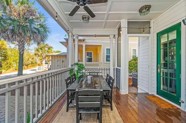 50 Cinnamon Fern Ln, Santa Rosa Beach, FL 32459 - exterior space featuring area for grilling and a ceiling fan