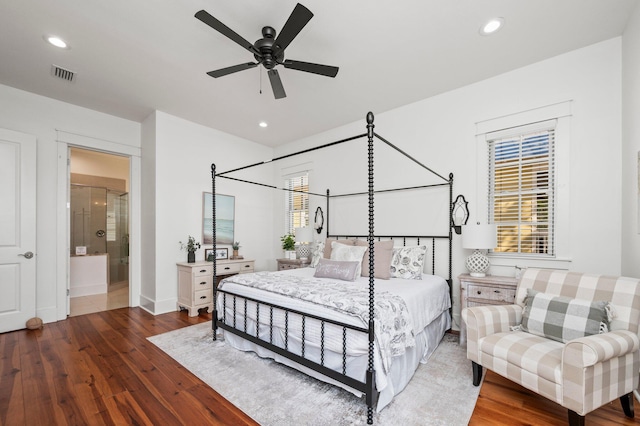 50 Cinnamon Fern Ln, Santa Rosa Beach, FL 32459 - bedroom featuring multiple windows, visible vents, hardwood / wood-style floors, and recessed lighting