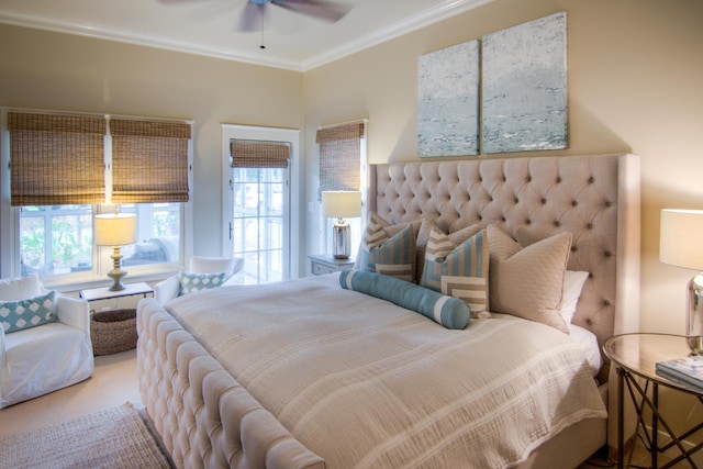 bedroom featuring crown molding