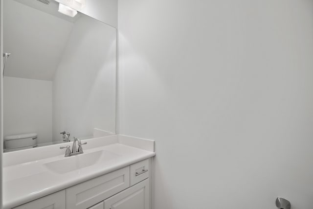 bathroom with toilet and vanity