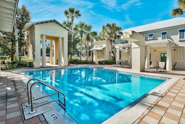 97 Sarasota St, Miramar Beach, FL 32550 - pool with a pergola and a patio area