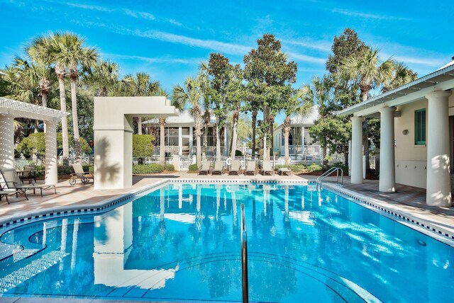 97 Sarasota St, Miramar Beach, FL 32550 - pool with a patio area and fence