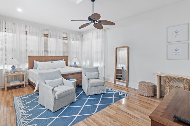 97 Sarasota St, Miramar Beach, FL 32550 - bedroom featuring recessed lighting, baseboards, ceiling fan, and wood finished floors