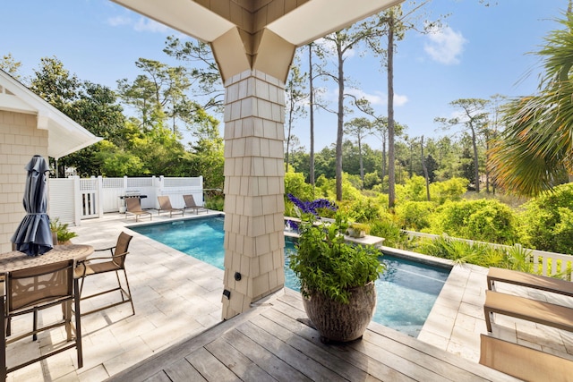 68 Creek Bridge Way, Watersound, FL 32461 - view of swimming pool with a fenced in pool, fence, and a patio
