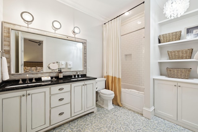 68 Creek Bridge Way, Watersound, FL 32461 - bathroom with double vanity, a sink, shower / tub combo, and toilet