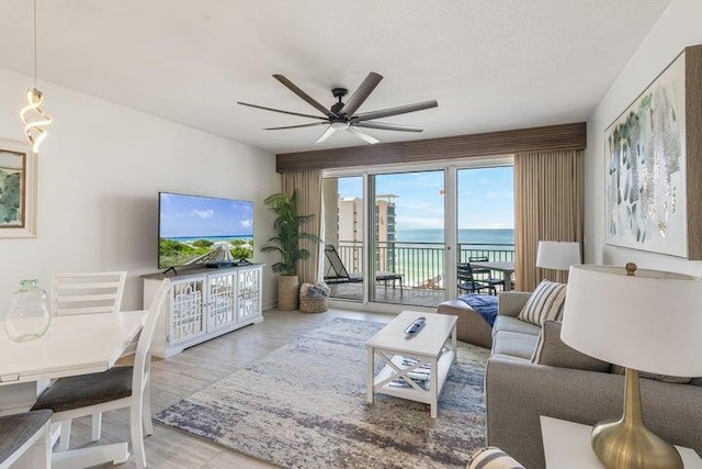 1751 Scenic Highway 98 Unit 906, Destin, FL 32541 - living area with light wood-type flooring and a ceiling fan