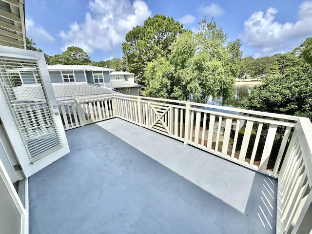 balcony with view of scattered trees