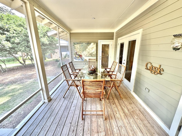 sunroom / solarium with french doors