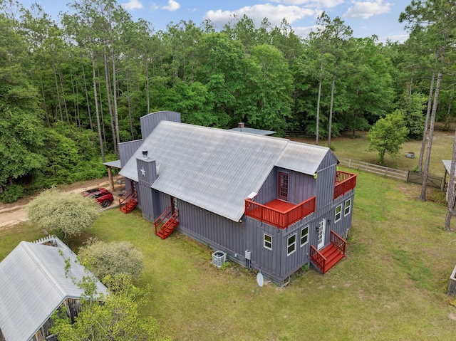 bird's eye view with a forest view