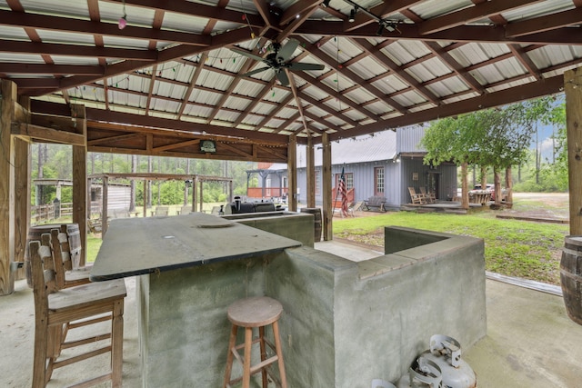 view of patio featuring outdoor dry bar