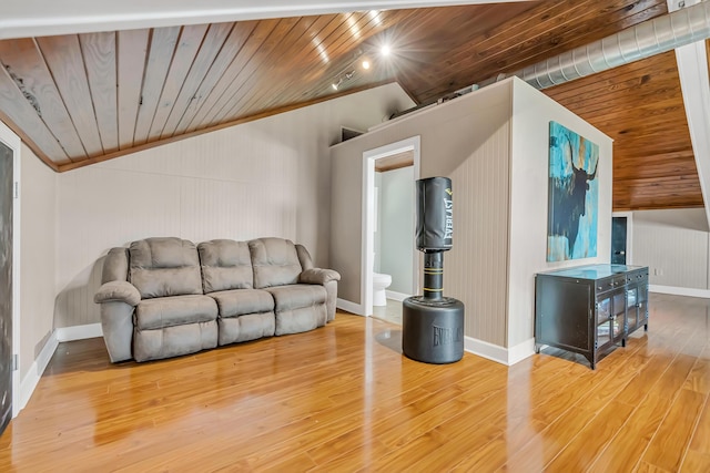 126 Tall Oaks Rd, Defuniak Springs, FL 32435 - living room with vaulted ceiling, wooden ceiling, and wood finished floors