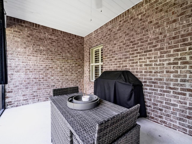 214 Whispering Lake Dr, Santa Rosa Beach, FL 32459 - view of patio with area for grilling and a ceiling fan