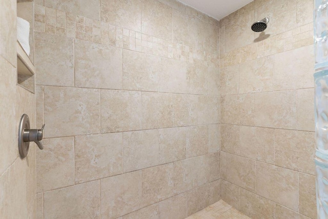 bathroom view of tiled shower