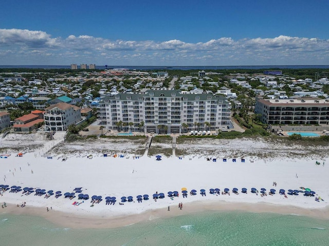 drone / aerial view of expansive coastline
