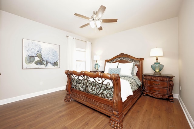 614 Red Fern Rd, Crestview, FL 32536 - bedroom featuring wood finished floors, baseboards, and ceiling fan