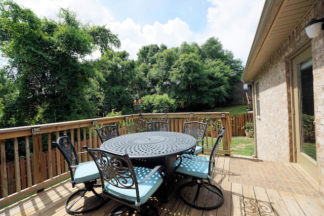 614 Red Fern Rd, Crestview, FL 32536 - wooden deck with outdoor dining area