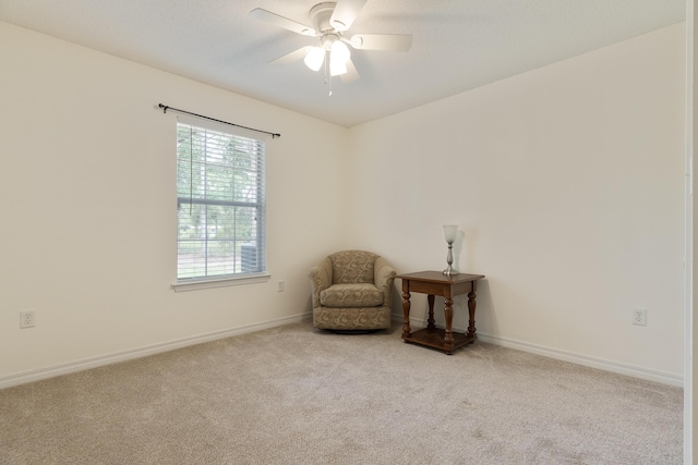 6100 Buck Ward Rd, Baker, FL 32531 - living area with baseboards, a ceiling fan, carpet, and a healthy amount of sunlight