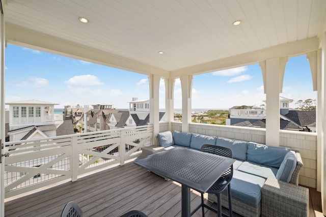 deck featuring an outdoor hangout area