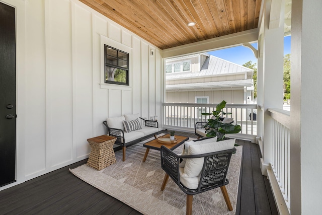 balcony with an outdoor hangout area