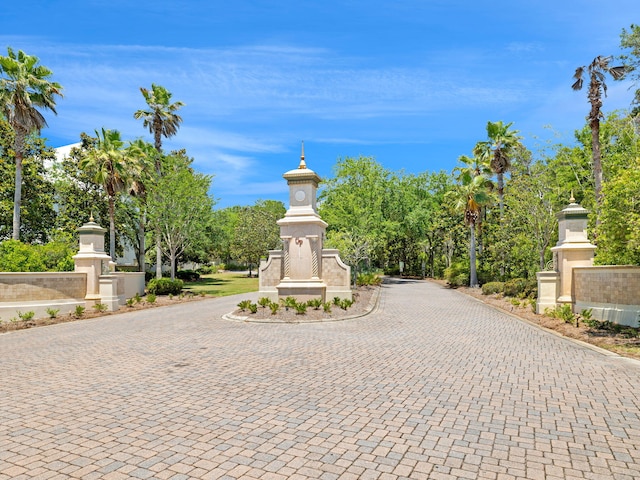view of street with curbs