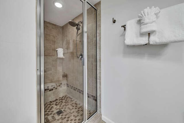 full bathroom featuring a shower stall