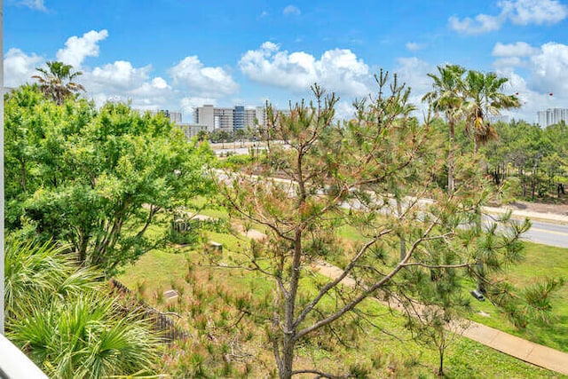 aerial view with a city view