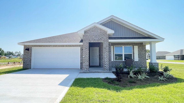 3074 Heritage Plantation Blvd, Laurel Hill, FL 32567 - single story home with a garage, concrete driveway, a front yard, and brick siding