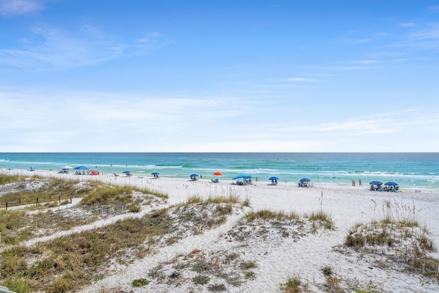 property view of water with a beach view